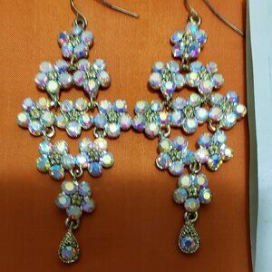 Drop Multi Color Stone Earrings.